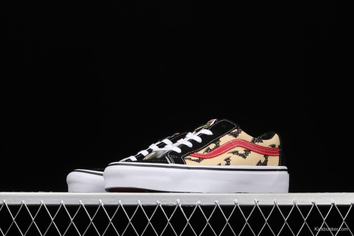 Vans side striped bat pattern low-top sports board shoes VN0A4UWI2U4