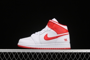 Air Jordan 1 Mid 85 red, white and blue mandarin duck color Zhongbang basketball shoes DH0200-100