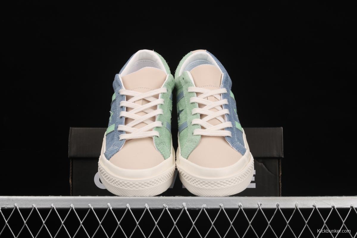 Material Block x Converse One Star ACAdidasmy joint style white and green spliced low-top basketball shoes 170572C