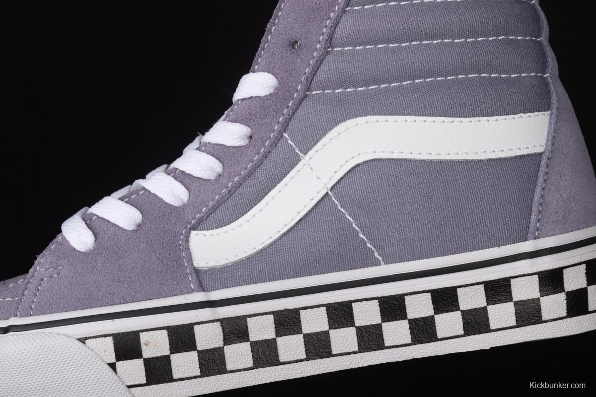 Vans SK8-Hi grey checkerboard classic series of high-top casual board shoes VN0A4U3C2RM