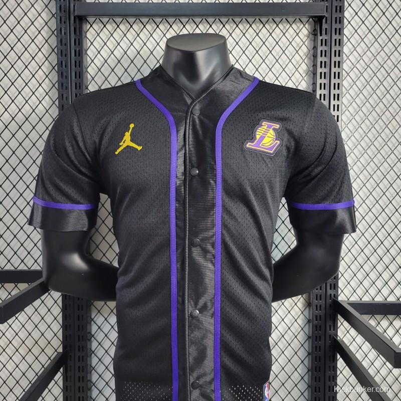 2023 NBA Lakers STATEMENT BASEBALL Black Jersey