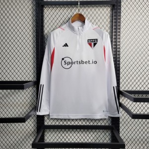 23-24 Sao Paulo White Red Full Zipper Training Jacket