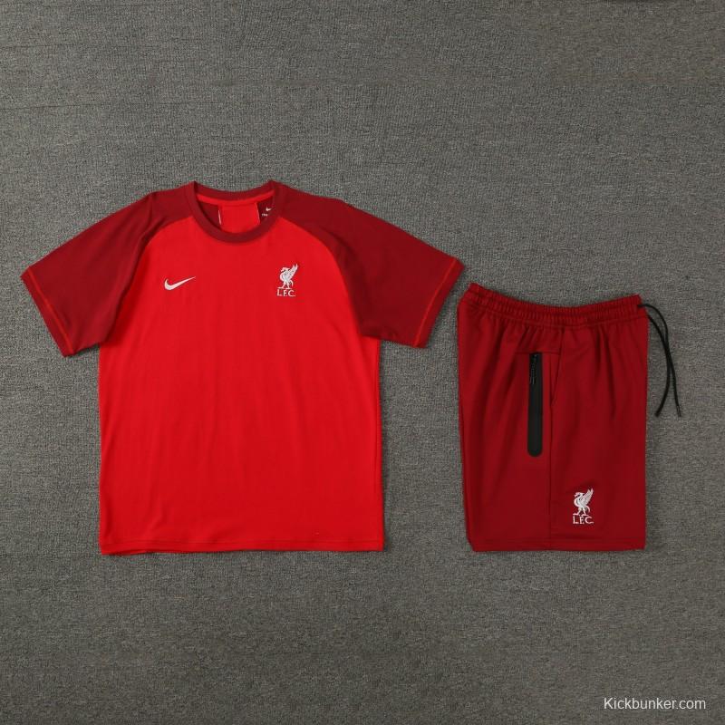 23/24 Liverpool Red Cotton Short Sleeve Jersey+Shorts