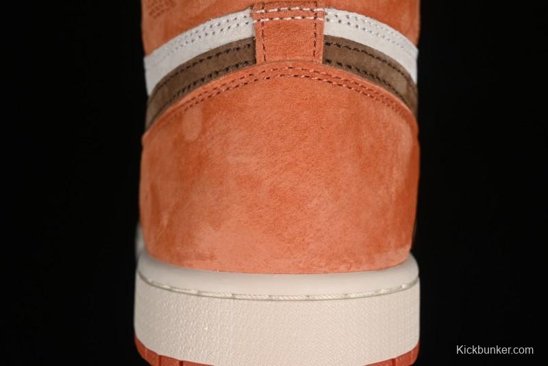 Nike Air Jordan 1 High OG Basketball Shoes in Dusted Clay & Dune Colorway - FQ2941-200