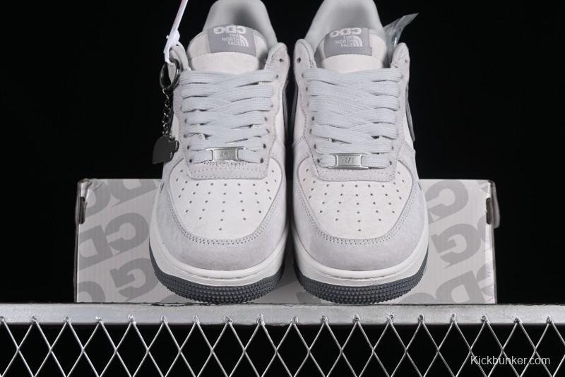 Nike Air Force 1 '07 Low The North Face CDG Collaboration - Light Grey Pigskin Low-Top Casual Sneakers - HD1968-016