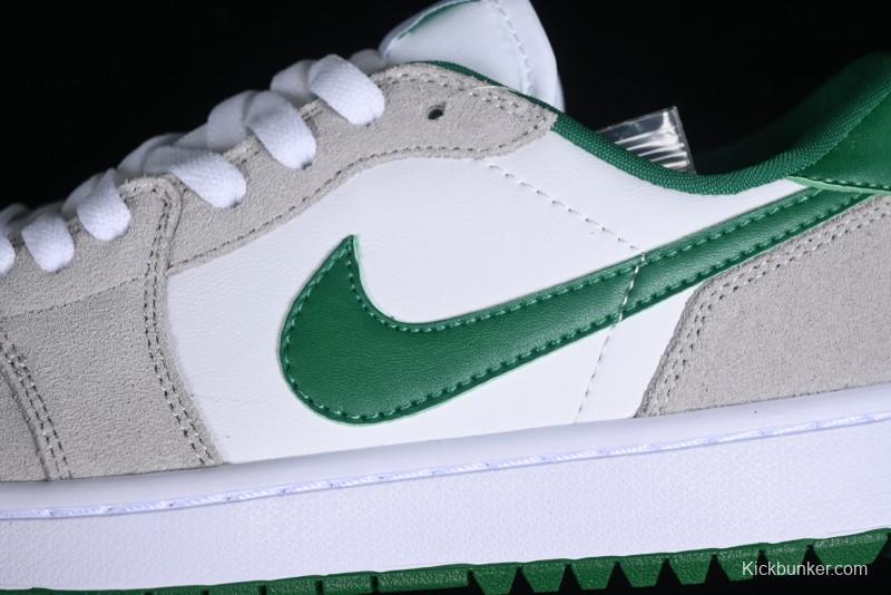 Nike Air Jordan 1 Low Golf Shoes Grey White Green - DD9315-112