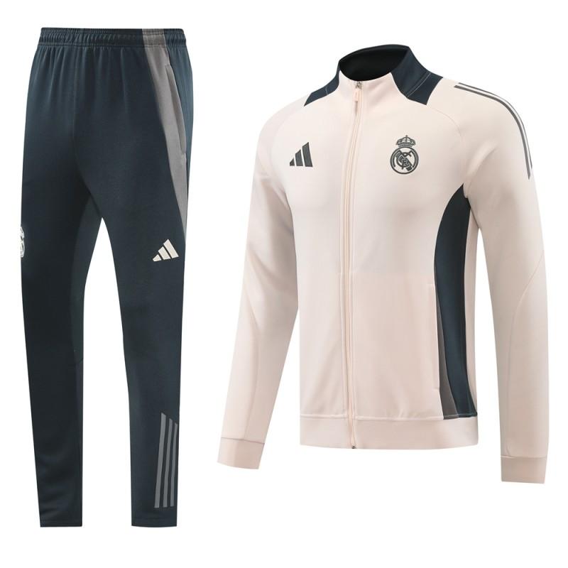 24/25 Real Madrid Pink/Black Full Zipper Jacket +Long Pants