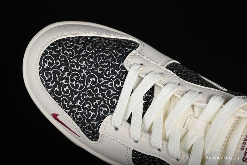 Nike SB Dunk Low Hermes Collaboration - Beige Swoosh Anniversary High-End Custom Low-Top Casual Skate Shoes - XD6188-038