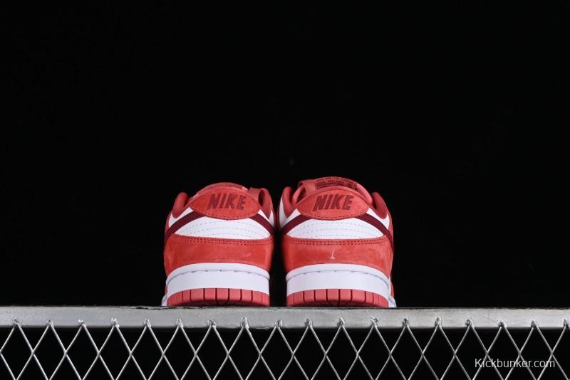 Nike SB Dunk Low Retro Valentine's Day 2024 White Rose Red Skateboarding Shoes - FQ7056-100