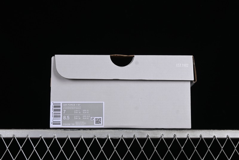 Nike Air Force 1 '07 Low White Blue Casual Sneakers - FQ4296-100
