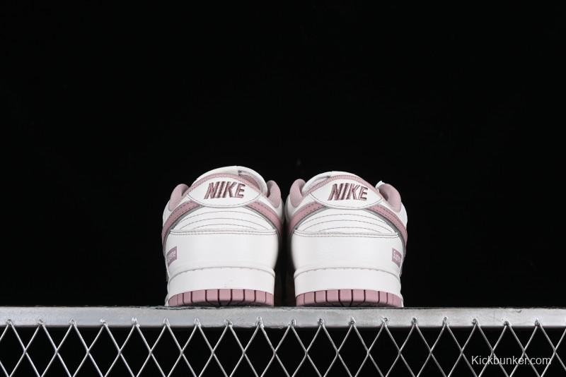 Nike Supreme x SB Dunk Low Collaboration - Rouge Pink Anniversary High-End Custom Low-Top Casual Skate Shoes - DY1503-006
