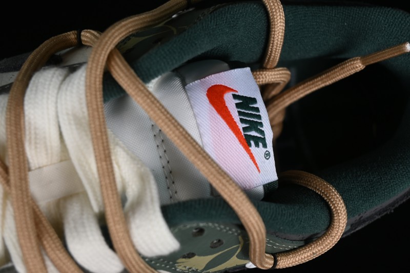 Nike Dunk Low Panda Prank Jungle Crossing - Green Wild Floating Abyss Beige Brown Green SB Lace-Up Low-Top Casual Skate Shoes - FD0350-133