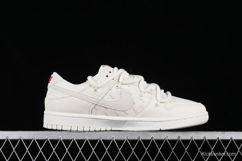 Stussy x Nike SB Dunk Low Anniversary Custom Retro Sneakers with Original S Titanium Accessory - SJ2068-259