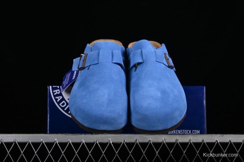 Birkenstock Arizona Soft Footbed Sandals with Suede Leather and Lambswool Lining - Original Blue