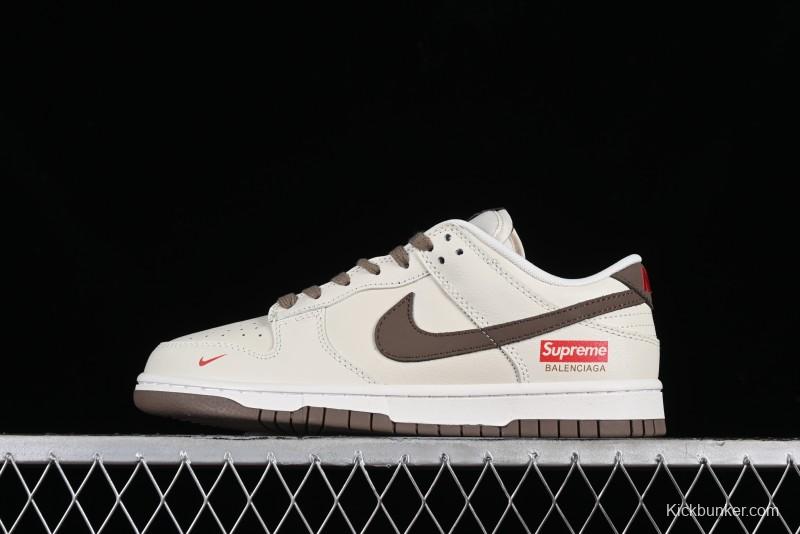 Nike Supreme x SB Dunk Low Collaboration - Military Green Anniversary High-End Custom Low-Top Casual Skate Shoes - XD1688-001