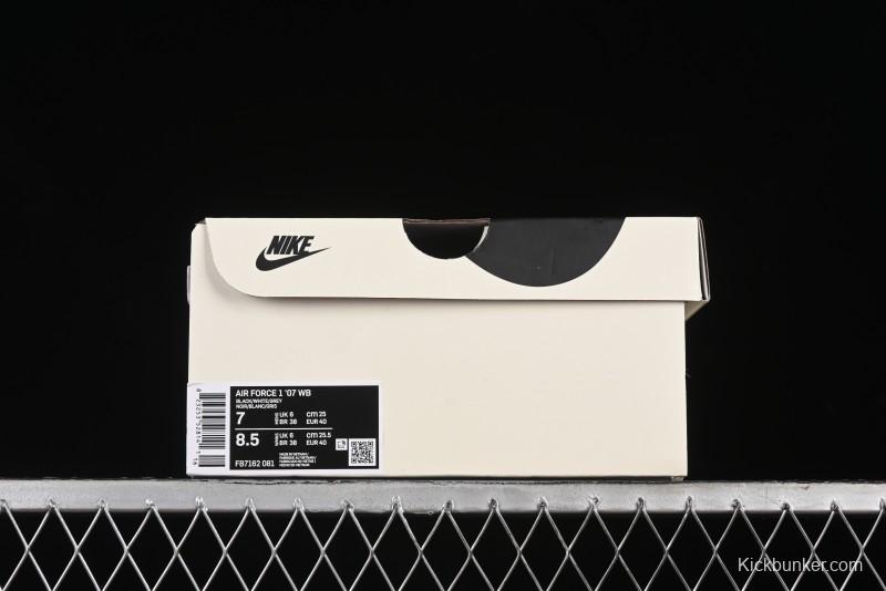 Nike Air Force 1 '07 Low Casual Sneakers in Black, White, and Gray - FB7162-081