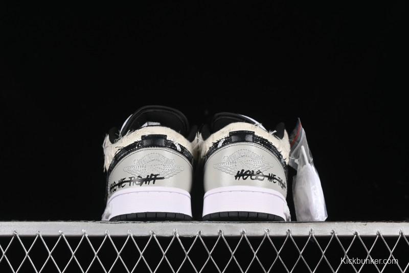 Nike Air Jordan 1 Low AJ1 Panda Prank Universe Exploration Custom Casual Sneakers - 553558-132