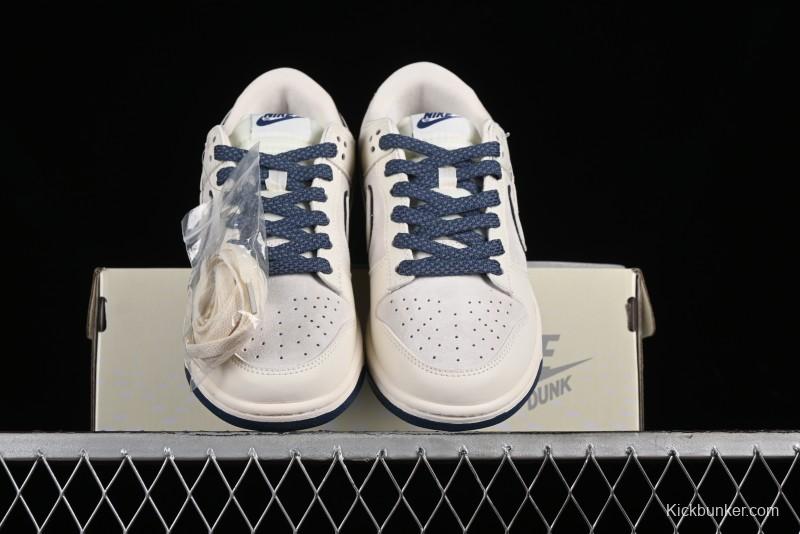 Nike SB Dunk Low The North Face Collaboration - Deep Blue Pig Anniversary High-End Custom Low-Top Casual Skate Shoes - XX2025-325