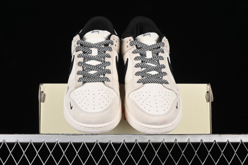 Nike SB Dunk Low x Supreme x Stussy Triple Collaboration Off-White Black Swoosh Anniversary High-End Custom Low-Top Casual Skate Shoes - SJ2068-270