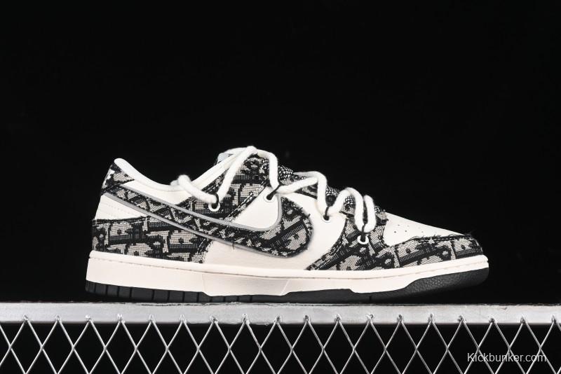 Nike SB Dunk Low Dior Collaboration Anniversary High-End Custom Low-Top Casual Sneakers - SJ2068-286