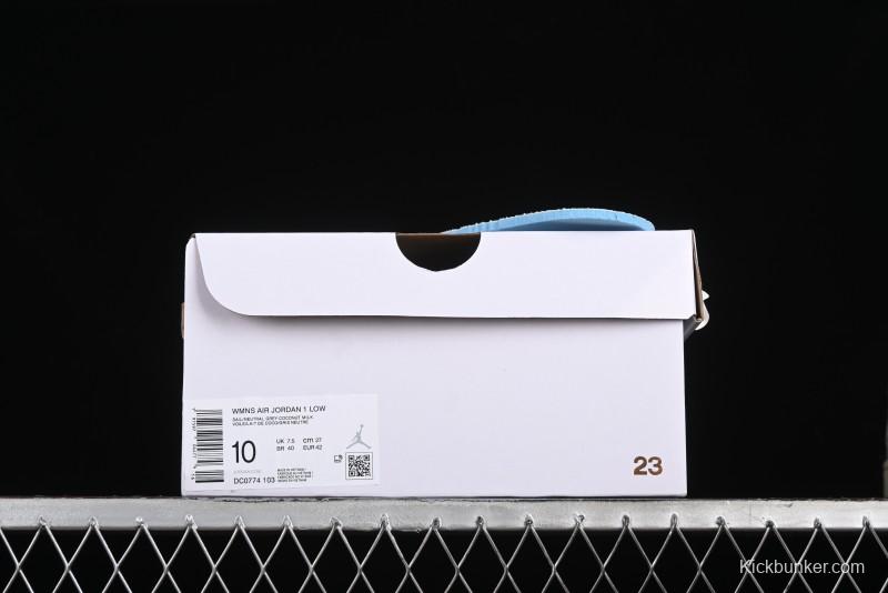 Nike Air Jordan 1 Low Casual Sneakers in White-Grey - FQ7687-300