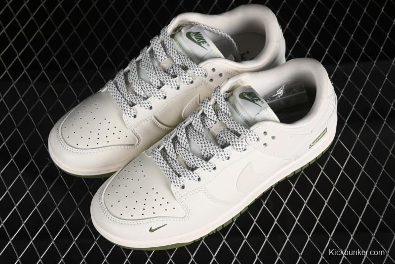 Nike SB Dunk Low Supreme Collaboration - Classic Beige Green Anniversary High-End Custom Low-Top Casual Skate Shoes - XX8888-002