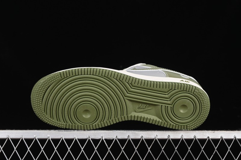 Nike Air Force 1 '07 Low Bape Collaboration - Dark Green Grey Low Top Casual Sneakers BB6566-205