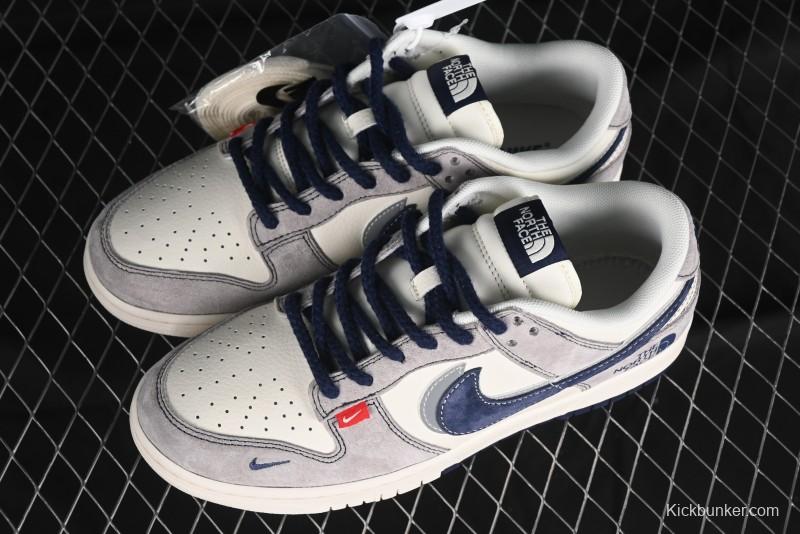 Nike SB Dunk Low The North Face Collaboration - Grey Pig Eight Blue Hook Anniversary High-End Custom Low-Top Casual Skate Shoes - SJ1089-010