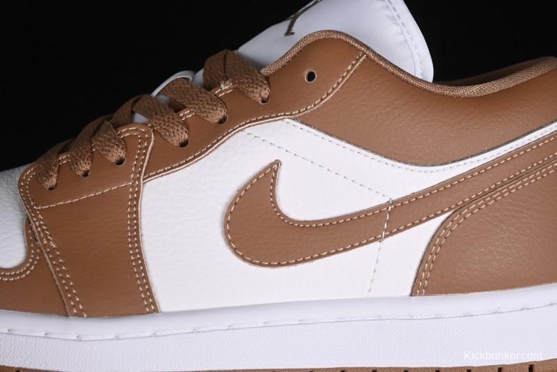 Nike Air Jordan 1 Low AJ1 White Tan Low-Top Casual Sneakers - DC0774-202
