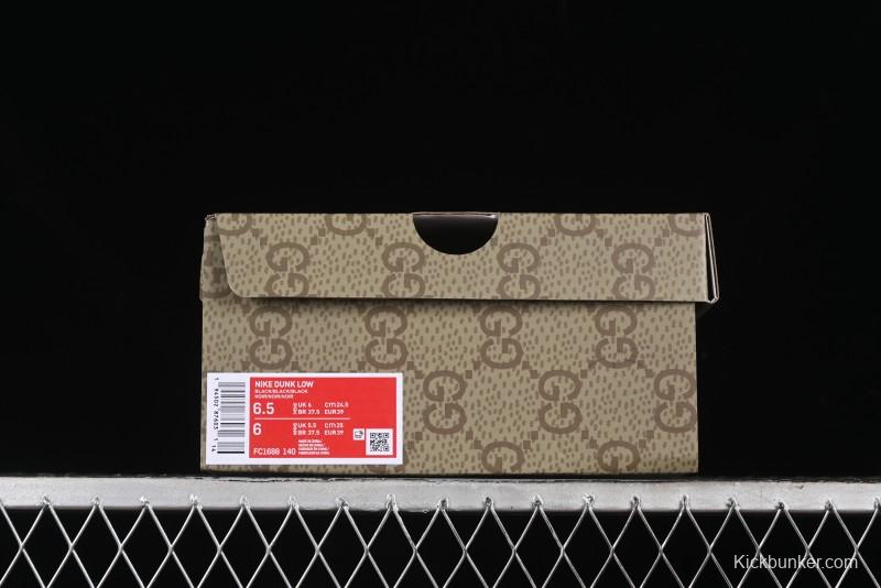 Nike SB Dunk Low Gucci Collaboration Dark Floral Pattern Anniversary Custom Low-Top Casual Sneakers - FC1688-140