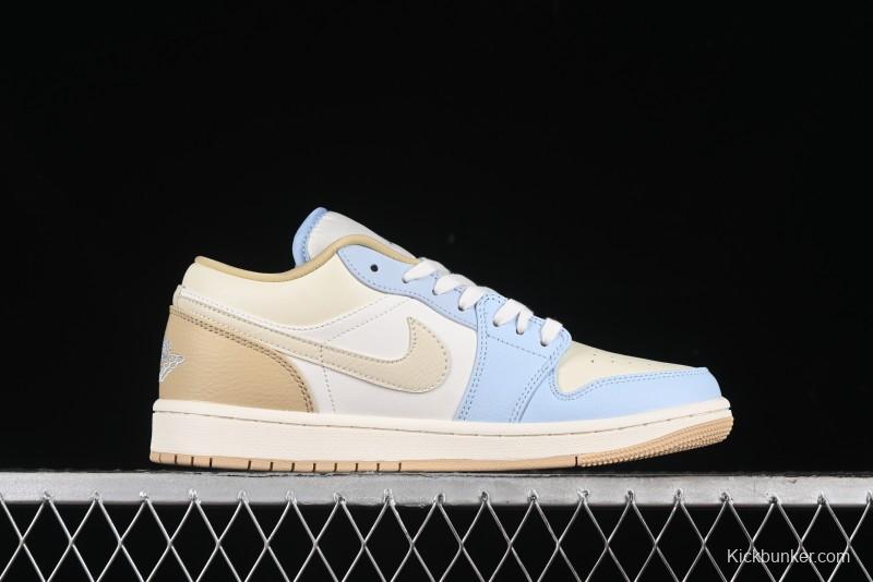 Nike Air Jordan 1 Low OG AJ1 Retro Basketball Shoes in White and Brown - HQ4186-111
