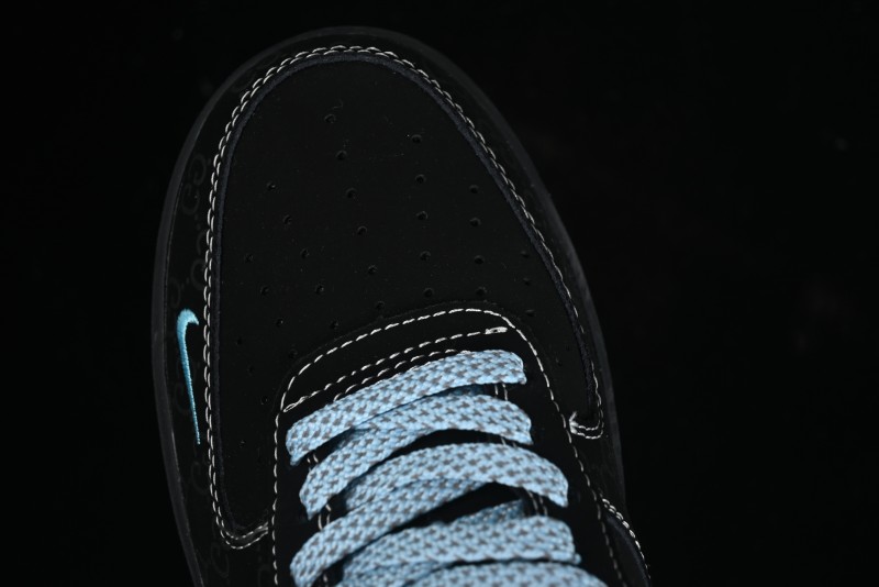 Nike Air Force 1 '07 Low Stussy Collaboration - Black Tiffany Low-Top Casual Sneakers - KK1988-008