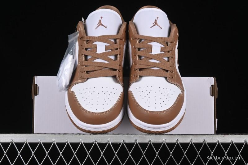 Nike Air Jordan 1 Low AJ1 White Tan Low-Top Casual Sneakers - DC0774-202