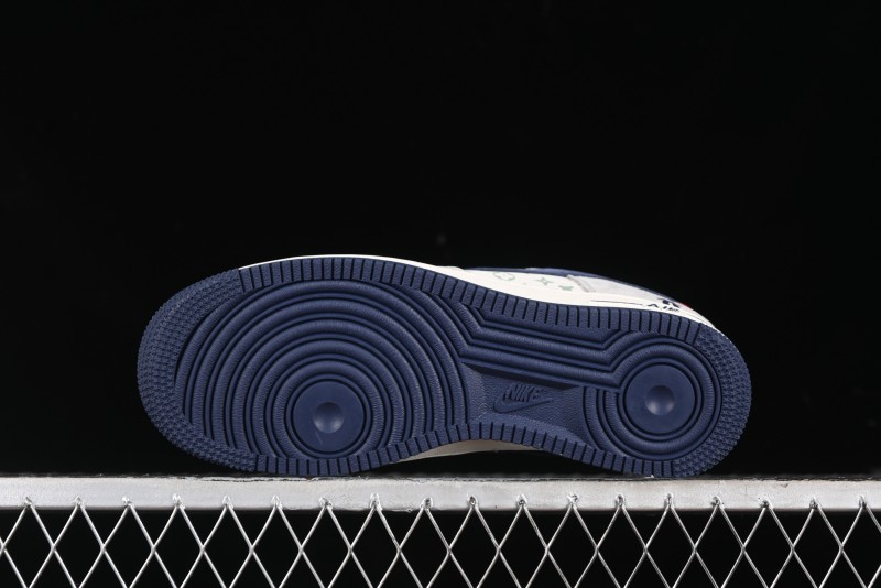 Nike Air Force 1 '07 Low Violent Bear Collaboration - Grey Blue Print Low-Top Casual Sneakers - SJ9188-001