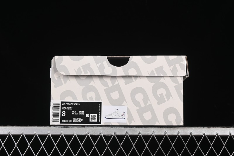 Nike Air Force 1 '07 Low Supreme The North Face Collaboration - Off White Light Blue Casual Sneakers - XZ1996-130