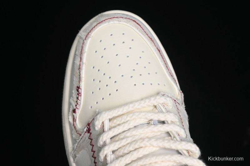 Nike Air Jordan 1 Low AJ1 Panda Prank Qixi Themed Retro Basketball Shoes with Special Graffiti Design - FZ5046-041