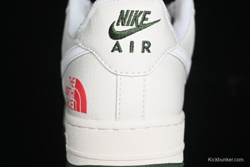 Nike Air Force 1 '07 Low The North Face Collaboration - Beige Red Green Color Block Low-Top Casual Sneakers - XZ6188-011