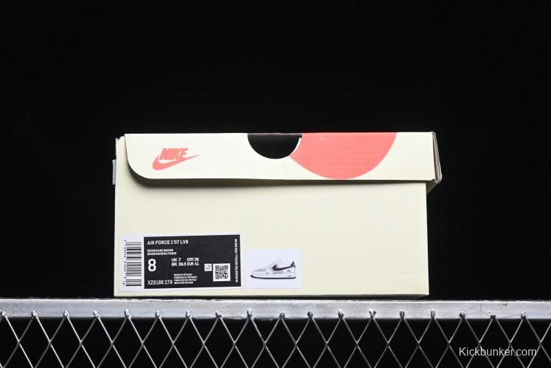 Nike Air Force 1 '07 Low Stussy Collaboration - White Black Sole Low-Top Casual Sneakers - XZ6188-279