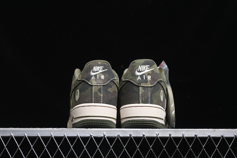 Nike Air Force 1 '07 Low Bape Collaboration - Jungle Camouflage Low-Top Casual Sneakers - CH6336-509