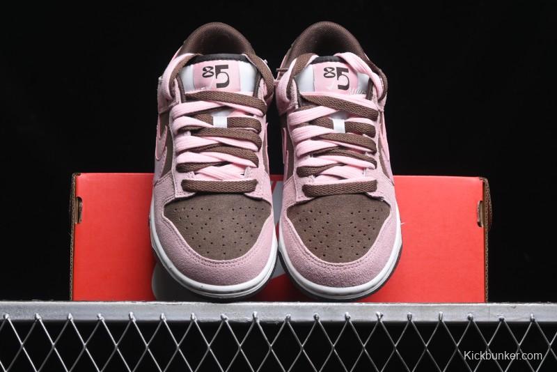 Nike Dunk Low 85 Double Swoosh Series Strawberry Chestnut SB Low Top Casual Skate Shoes - HV1799-161