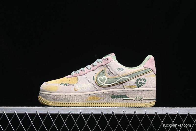Nike Air Force 1 '07 Low Peach Trees Christmas Eve Limited Custom Casual Sneakers - CD1212-777