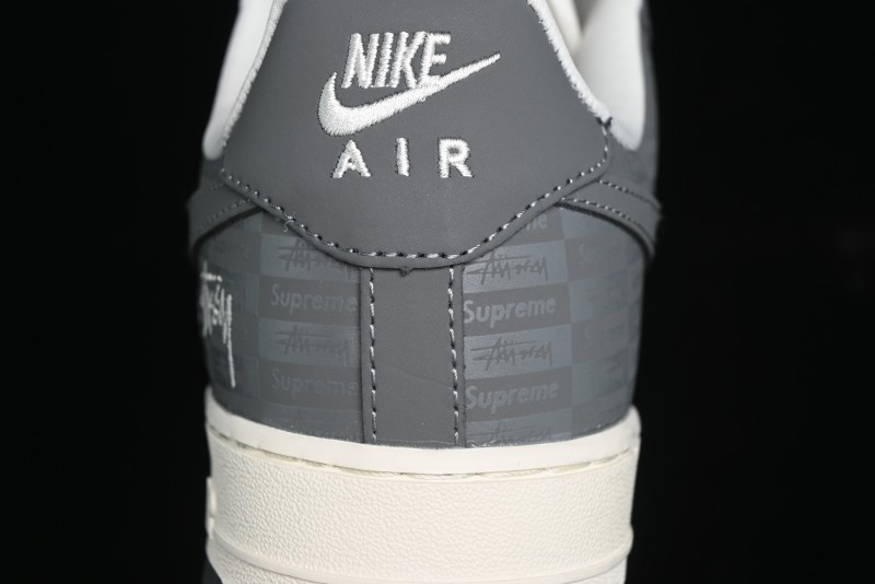 Nike Air Force 1 '07 Low Stussy Collaboration - Light Bone Shadow Low-Top Casual Sneakers - DF0180-008