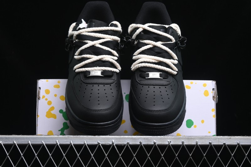 Nike Air Force 1 '07 Low Black Deconstructed Utility Casual Sneakers - CW2288-763