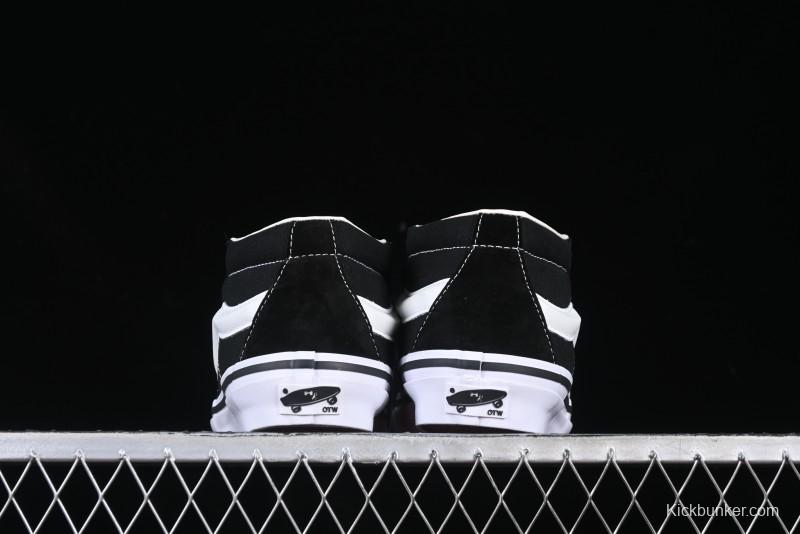 Vans HommeGirls x Vans Sk8-Mid Fashion Casual Mid-Top Canvas Sneakers with Bold Side Stripes - VN000NBNCJK