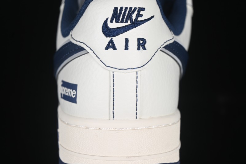 Nike Air Force 1 '07 Low Supreme Collaboration Navy Blue Line Low-Top Casual Sneakers - XZ6188-019