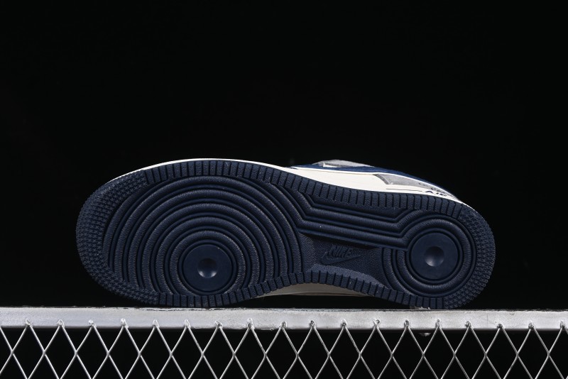 Nike Air Force 1 '07 Low The North Face Collaboration Beige Grey Navy Swoosh Casual Sneakers - XZ6188-975
