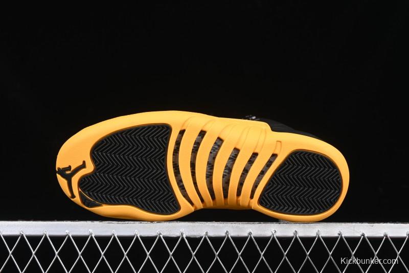 Nike Air Jordan 12 Retro Basketball Shoes in Black and Yellow - 130690-070