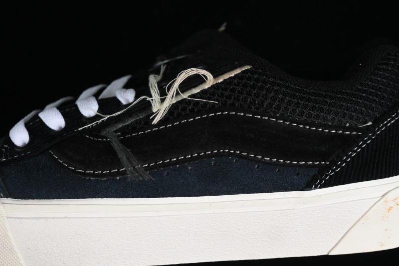 Vans Knu Skool Dragon Whisker Black Blue Slip-Resistant Cushioned Casual Low-Top Sneakers - VN0AUAK335