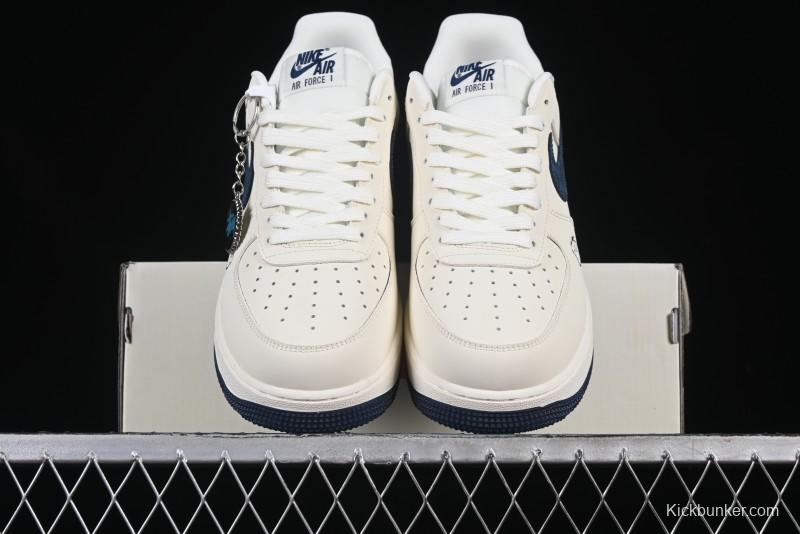 Nike Air Force 1 '07 Low Stussy Supreme Collaboration Checkerboard Beige Low-Top Casual Sneakers - DF0188-037