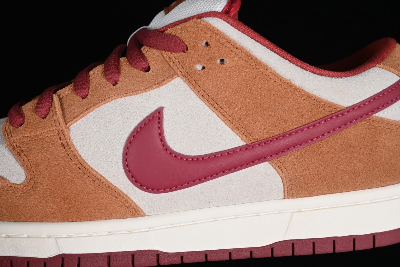 Nike SB Dunk Low Pro Brown Red Colorway SB Low Top Casual Skate Shoes - BQ6817-202